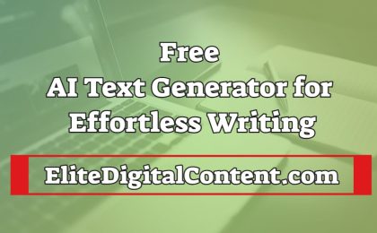 Free AI Text Generator for Effortless Writing